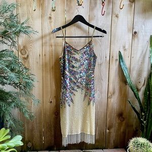 Late 80s / Early 90s Sequin Beaded Cocktail Dress